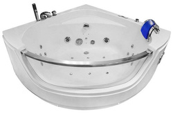 WANNA SPA Z HYDROMASAŻEM JACUZZI AQUAPEUTIC  AQ-057, NIEBIESKI ZAGŁÓWEK, 1-osobowa, 135x135x61 cm