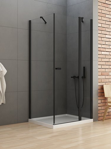Kabina prysznicowa prostokątna New Soleo Black 110x90x195, czarny mat
