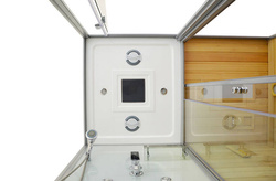 Kabino-sauna sucho-parowa z funkcją hydromasażu AQ-752, 180 x 110 x 223 cm, biała, lewa