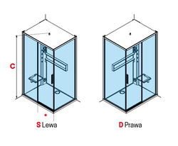 KABINA MASAŻOWO-PAROWA Novellini GLAX 2 2.0 2P 120x90 cm, DRZWI PRZESUWNE, SREBRNA, CZARNA LUB CORDA