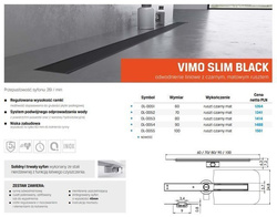 Odpływ liniowy Vimo Slim Black 80 cm, czarny mat 