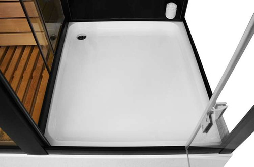 Kabino-sauna sucho-parowa z funkcją hydromasażu AQ-752, 180x110x223cm, czarna, lewa