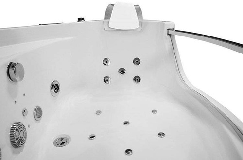 WANNA SPA Z HYDROMASAŻEM JACUZZI AQUAPEUTIC  AQ-057, BIAŁY ZAGŁÓWEK, 1-osobowa, 135x135x61 cm