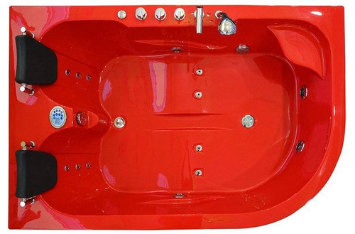 WANNA SPA Z HYDROMASAŻEM JACUZZI AQUAPEUTIC AQ-631, 2-osobowa 180x120x54 cm lewa, czerwona