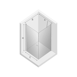 Kabina prysznicowa kwadratowa New Soleo 90x90x195, wspornik skośny, profil srebrny