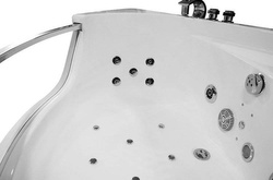 WANNA SPA Z HYDROMASAŻEM JACUZZI AQUAPEUTIC  AQ-057, CZARNY ZAGŁÓWEK, 1-osobowa, 135x135x63cm