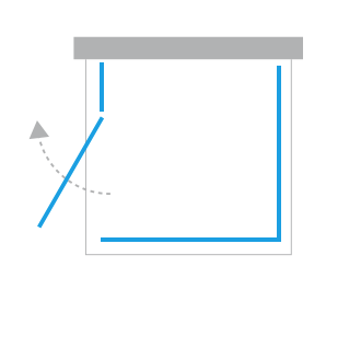 Kabina prysznicowa przyścienna Eventa 100x80x200 cm, srebrny, strona prawa lub lewa.
