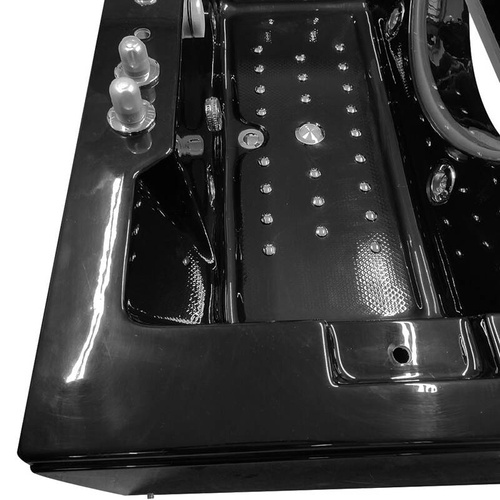 CZARNA WANNA SPA Z HYDROMASAŻEM JACUZZI AQUAPEUTIC AQ-107B TOP,  1-osobowa 180x91x60 cm prawa, PRZESZKOLONY FRONT