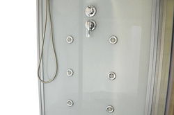 Kabino-sauna sucho-parowa z funkcją hydromasażu AQ-752, 180 x 110 x 223 cm, biała, lewa