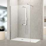 Kabina walk-in przyścienna Novellini Kuadra H 97-100 cm, profil czarny