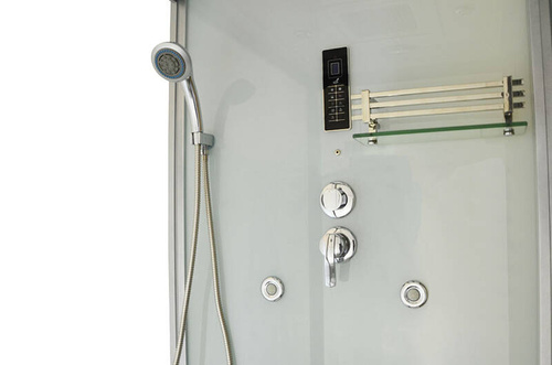 Kabino-sauna sucho-parowa z funkcją hydromasażu AQ-752, 180 x 110 x 223 cm, biała, lewa