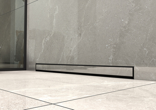 Odpływ liniowy ścienny SANITLINE Czarny Mat 60 cm 2w1