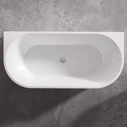 Ryflowana wanna wolnostojąca AQ-1045, 170X80X58 CM, BIAŁO-CZARNA