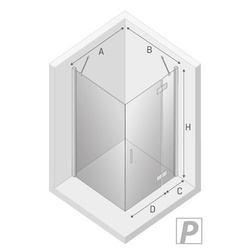 Kabina prysznicowa prostokątna New Renoma Black 90x90x195, lewa/prawa