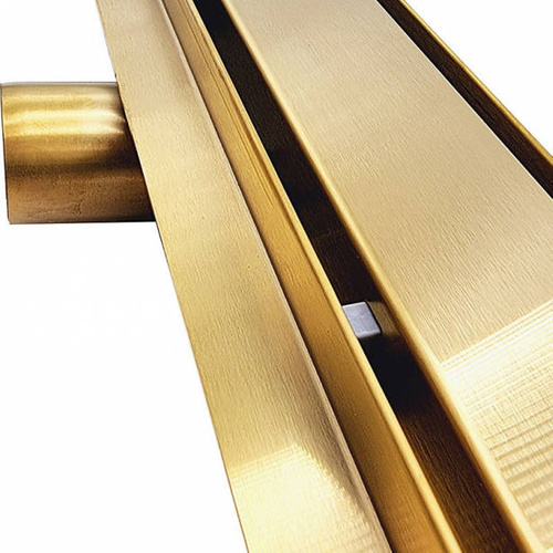 Odpływ liniowy SANITLINE złoty (MOSIĄDZ) 2w1 70 CM