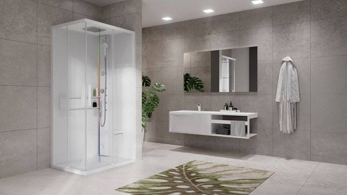 KABINA MASAŻOWO-PAROWA Novellini GLAX 2 2.0 A 90x90 cm, DRZWI PRZESUWNE, TOTAL WHITE