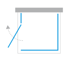 Kabina prysznicowa przyścienna Eventa 90x80x200 cm, srebrny, strona prawa lub lewa.