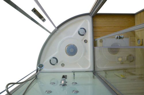 Kabino-sauna sucho-parowa z funkcją hydromasażu AQ-751, 180x110x223cm, biała, prawa