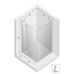 Kabina prysznicowa prostokątna New Renoma Black 100x80x195, prawa