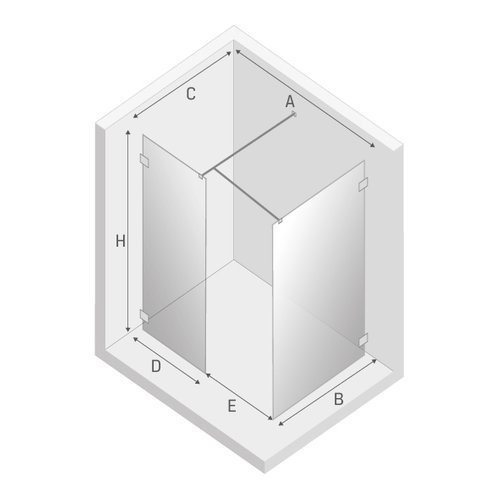 Kabina prysznicowa walk-in Eventa 120x90x200 cm, srebrny.