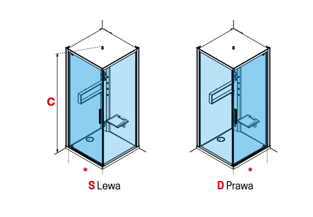 KABINA MASAŻOWO-PAROWA Novellini GLAX 2 2.0 G+F 90x90 CM, DRZWI OTWIERANE, TOTAL WHITE