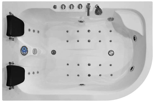 Wanna łazienkowa SPA z hydromasażem MO-631 PLUS, 2-osobowa 180x120x66cm lewa
