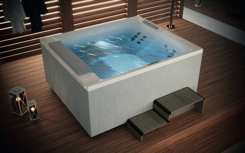 Wanna z hydromasażem NovellinI Divina L Outdoor SPA Standard 0X, 3-OSOBOWA, 185x160x85 cm, bez obudowy