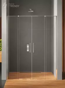 Drzwi prysznicowe podwójne, przesuwne Smart 140x200, profil srebrny