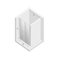 Drzwi prysznicowe podwójne, do wnęki New Soleo 130x195 cm, profil srebrny.