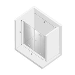 Drzwi prysznicowe składane, podwójne New Soleo 190x195 cm, profil srebrny.
