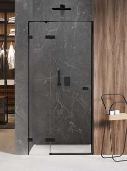 Drzwi prysznicowe uchylne Avexa Black 100x200 cm, strona prawa lub lewa, czarny mat