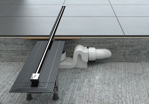 Kompletny podłogowy odpływ liniowy Viega Advantix Vario, regulowany 30-120 cm