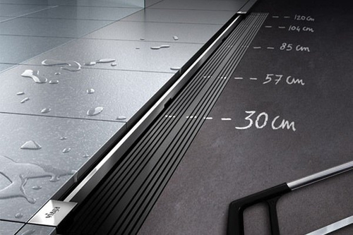 Kompletny podłogowy odpływ liniowy Viega Advantix Vario, regulowany 30-120 cm