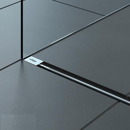 Kompletny podłogowy odpływ liniowy Viega Advantix Vario, regulowany 30-120 cm