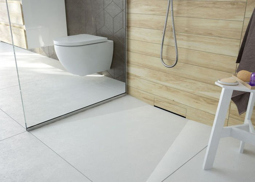 Odpływ liniowy ścienny wall 60 cm do wypełnienia płytką, niski syfon 52 mm