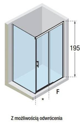 Kabina prysznicowa drzwi przesuwne i ścianka stała Novellini Kali PH+FH, różne rozmiary 